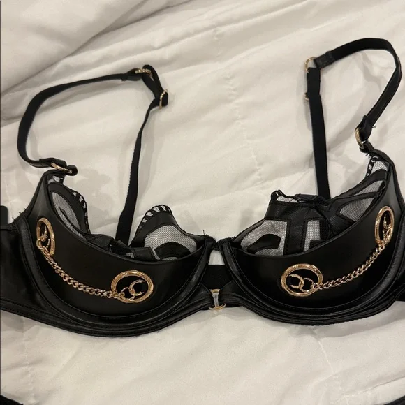 Honey Birdette Black and Gold Lingerie Set - Picture 2 of 4